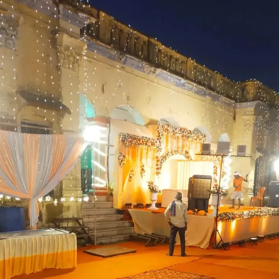 Premium wedding stage setup with luxury decor